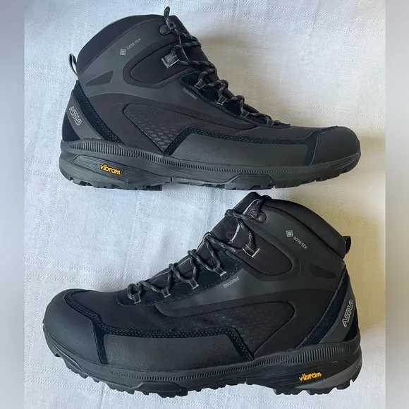 Asolo Nuuk GV Gore Tex Insulated Black Hiking Trail Vibram Mens Boots Size 12