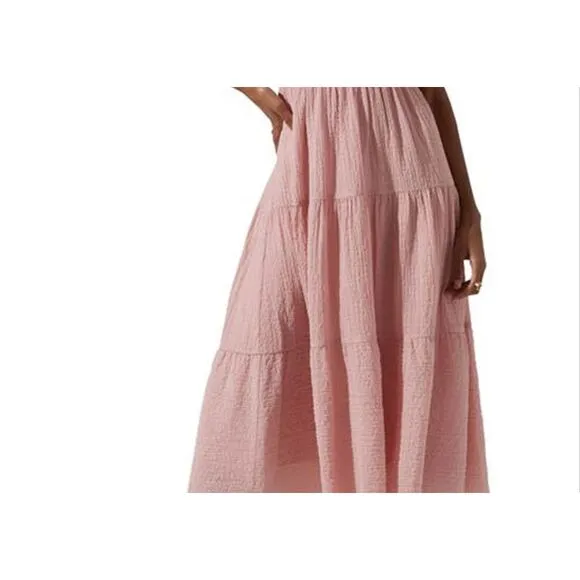 Astr The Label Pink Tiered Dress - Size Large
