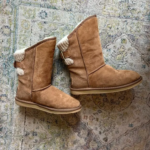 Australia Luxe Collective Luxury Spartan Knit Short Sheepskin Chestnut Boot 8