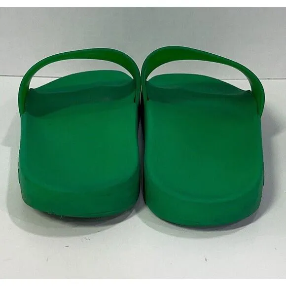 Authentic Gucci Unisex Green Rubber Slide Sandals Size US Women 10/Men 8