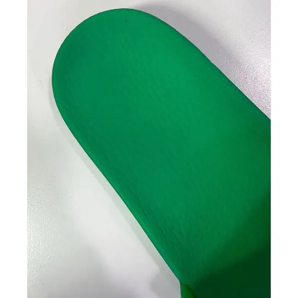 Authentic Gucci Unisex Green Rubber Slide Sandals Size US Women 10/Men 8