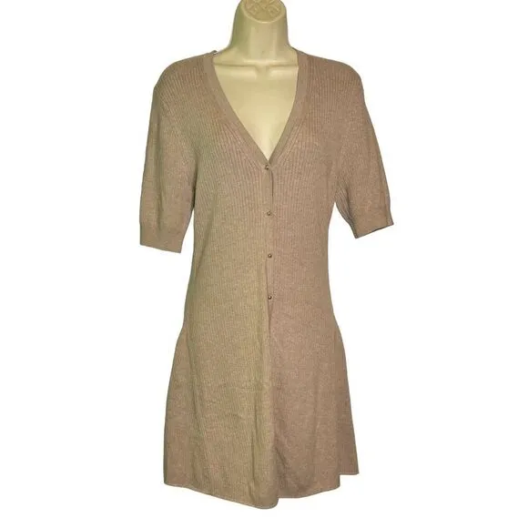 Ba&amp;sh Kai Ribbed Knit Mini Dress in Biege NWT Size Medium