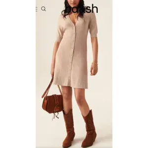 Ba&amp;sh Kai Ribbed Knit Mini Dress in Biege NWT Size Medium