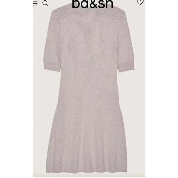 Ba&amp;sh Kai Ribbed Knit Mini Dress in Biege NWT Size Medium