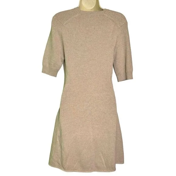 Ba&amp;sh Kai Ribbed Knit Mini Dress in Biege NWT Size Medium