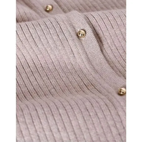 Ba&amp;sh Kai Ribbed Knit Mini Dress in Biege NWT Size Medium