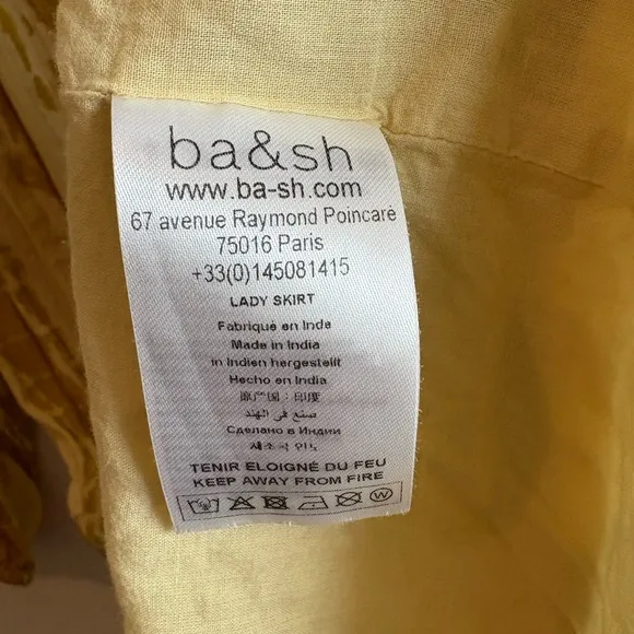 Ba&amp;sh Kenya Dress Yellow Size Small
