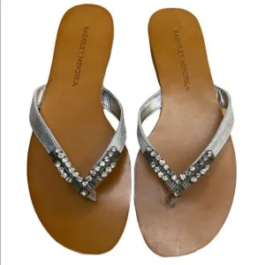 Badgley Mischa Alee Sandals in silver metallic leather with embellished straps