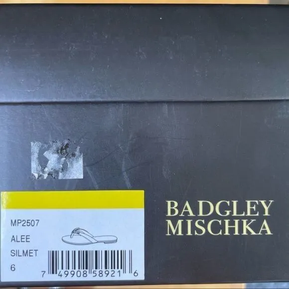 Badgley Mischa Alee Sandals in silver metallic leather with embellished straps