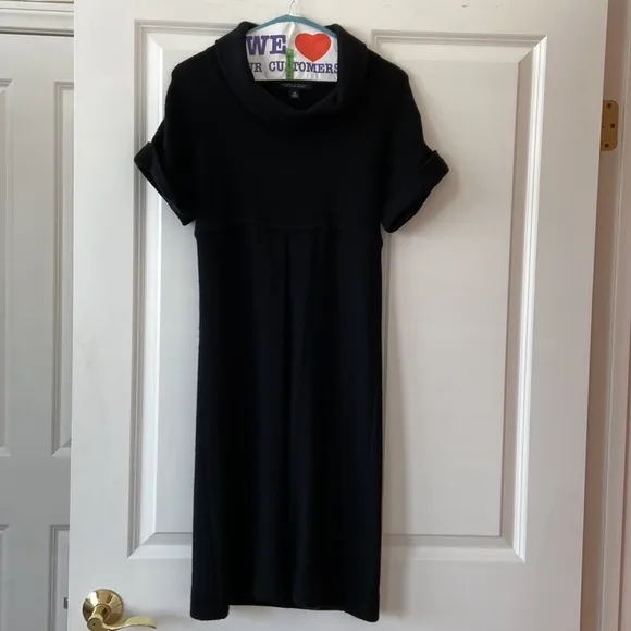 Banana Republic Black Cowl-Neck Sweater Dress, XS