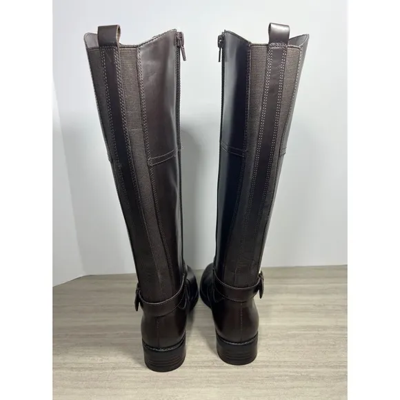 Bandolino Women’s Jiman Tall Leather Riding Brown Boots Size 6 New