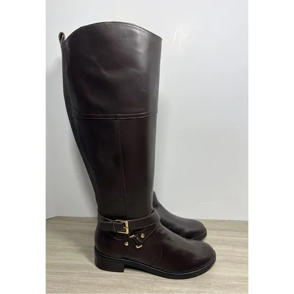 Bandolino Women’s Jiman Tall Leather Riding Brown Boots Size 6 New