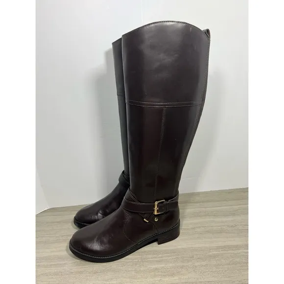 Bandolino Women’s Jiman Tall Leather Riding Brown Boots Size 6 New