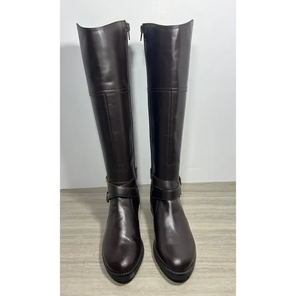 Bandolino Women’s Jiman Tall Leather Riding Brown Boots Size 6 New