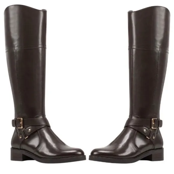 Bandolino Women’s Jiman Tall Leather Riding Brown Boots Size 6 New