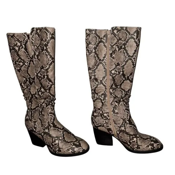 Baretraps Lilly Women's Tall Boots | Natural Snake | Size 7.5