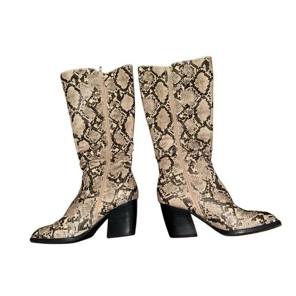 Baretraps Lilly Women's Tall Boots | Natural Snake | Size 7.5