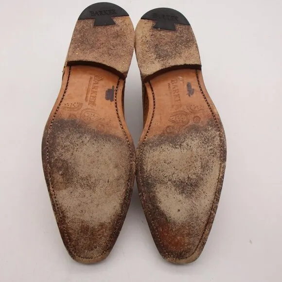 Barker McLean Antique Rosewood Men's Size UK 9 F Full Leather Brogue Shoes