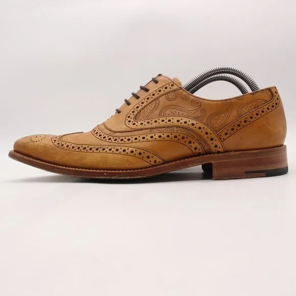 Barker McLean Antique Rosewood Men's Size UK 9 F Full Leather Brogue Shoes