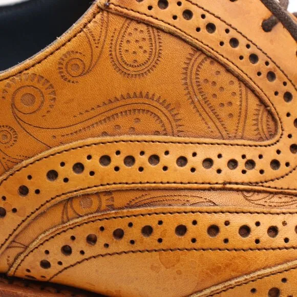 Barker McLean Antique Rosewood Men's Size UK 9 F Full Leather Brogue Shoes