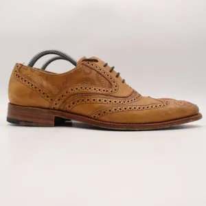 Barker McLean Antique Rosewood Men's Size UK 9 F Full Leather Brogue Shoes