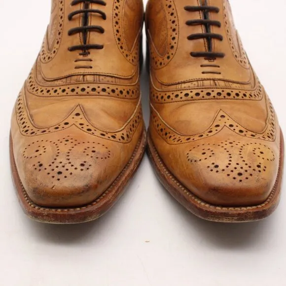 Barker McLean Antique Rosewood Men's Size UK 9 F Full Leather Brogue Shoes