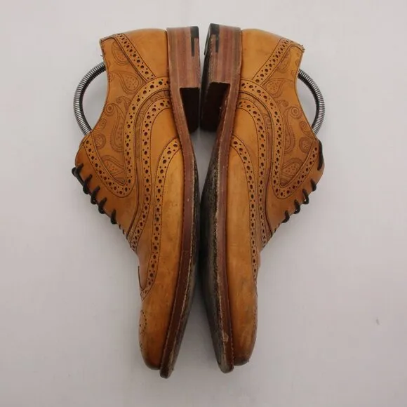 Barker McLean Antique Rosewood Men's Size UK 9 F Full Leather Brogue Shoes