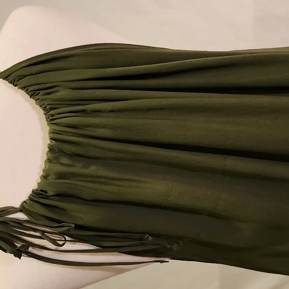 BCBGMaxAzria Silk Halter Tie Hem Dress