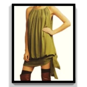 BCBGMaxAzria Silk Halter Tie Hem Dress