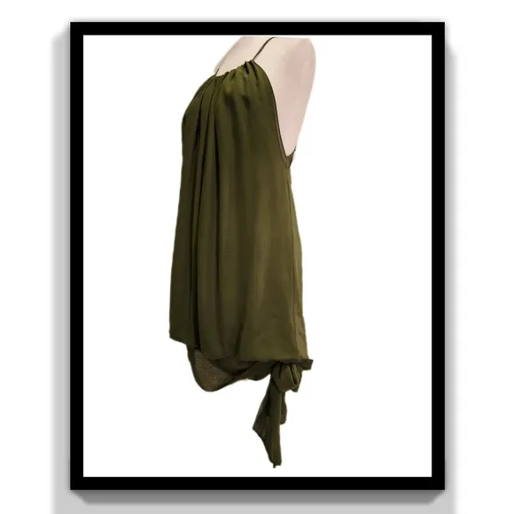 BCBGMaxAzria Silk Halter Tie Hem Dress