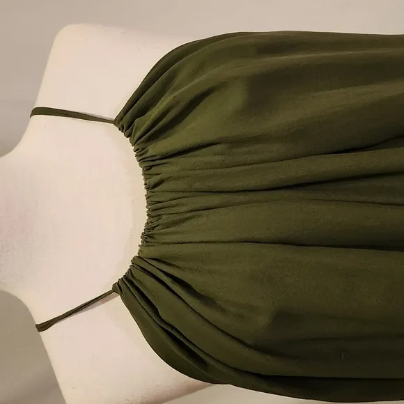 BCBGMaxAzria Silk Halter Tie Hem Dress