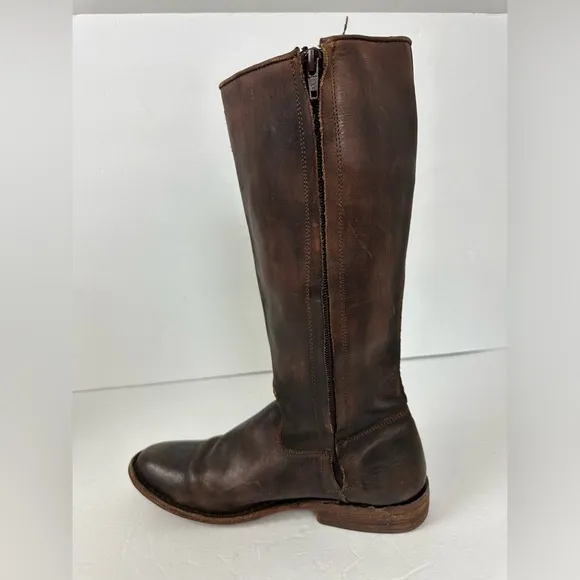 Bed Stu Cobbler Series Endless Tall Riding Boots Brown Leather Sz 6.5