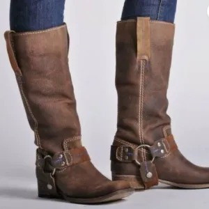 Bed Stu Cobbler Series Opal Brown Leather Harness Boots