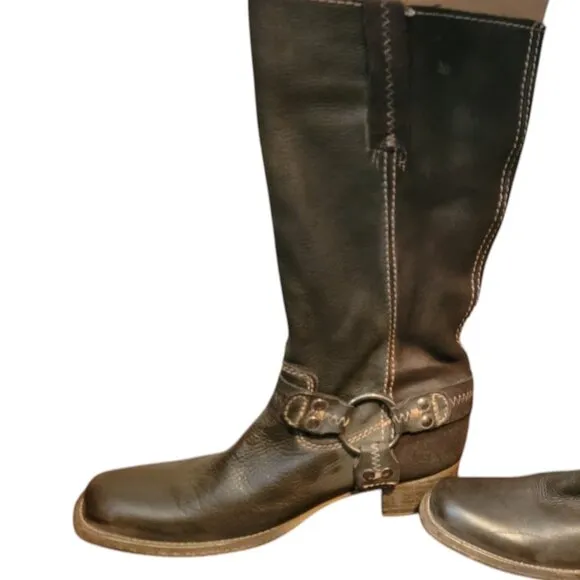 Bed Stu Cobbler Series Opal Brown Leather Harness Boots