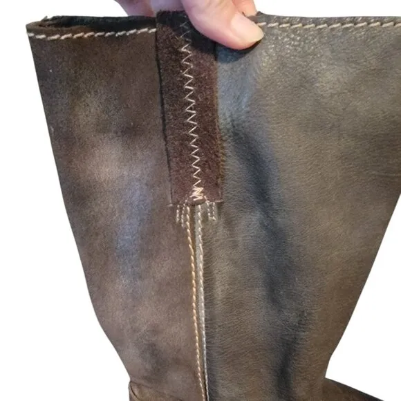 Bed Stu Cobbler Series Opal Brown Leather Harness Boots