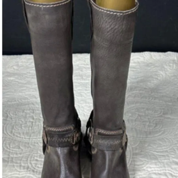 Bed Stu Cobbler Series Opal Brown Leather Harness Boots