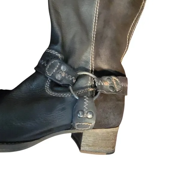 Bed Stu Cobbler Series Opal Brown Leather Harness Boots