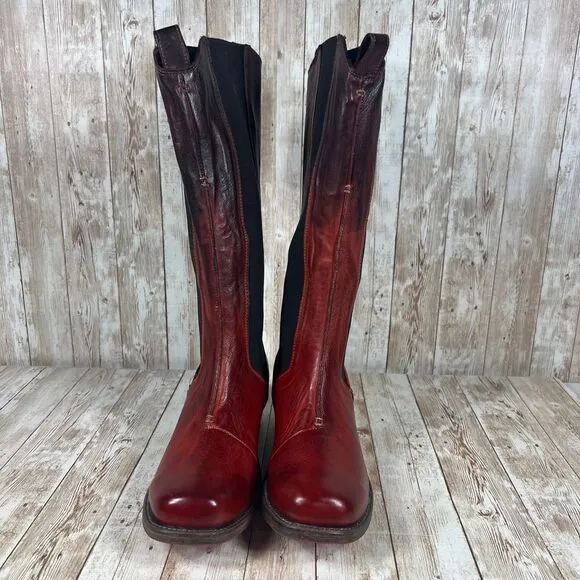 Bed Stu leather side stretch tall‎ Chelsea boots knee high rising boots Wmns 8.5