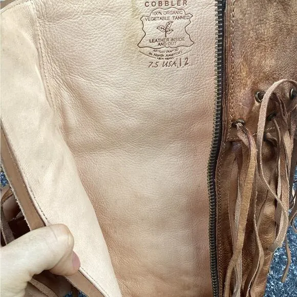 Bed|Stü Tan Hoplia Fringe Trim Tall Riding Boots/Booties size 7.5