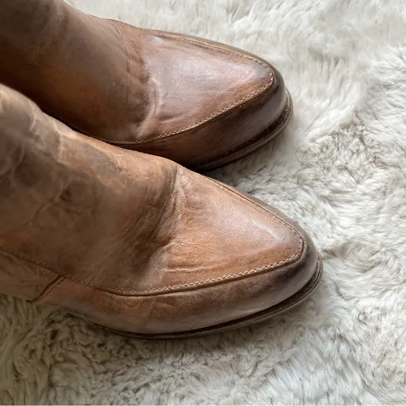 BedStu Isla Tan Rustic White Ankle Boots size 8