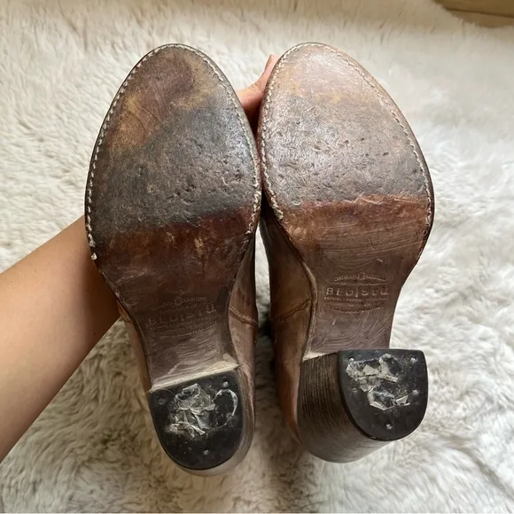 BedStu Isla Tan Rustic White Ankle Boots size 8