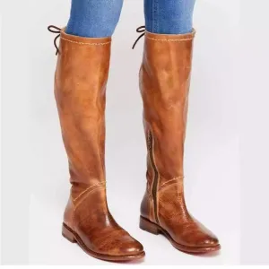 BedStu Manchester tan rustic white tall boots size 8.5