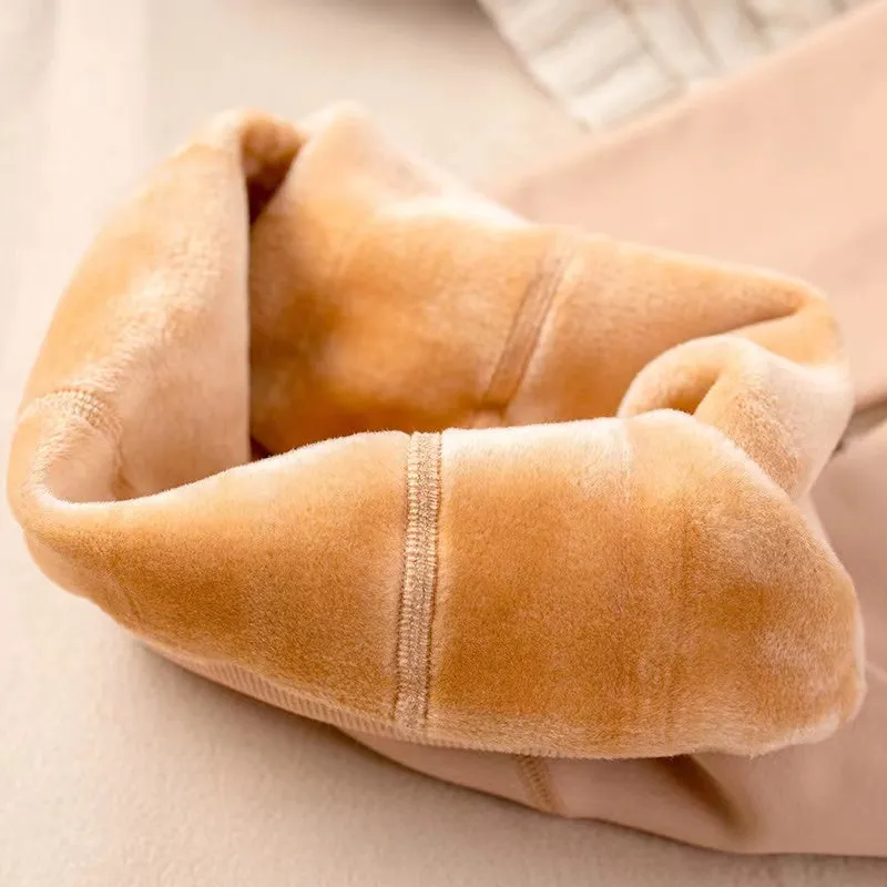 Beige Thermal Fleece Lined Tights - Olivia