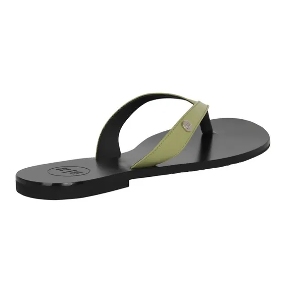 Bella Ha Italian homemade leather slip flop sandals in fern size 37