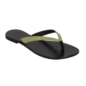 Bella Ha Italian homemade leather slip flop sandals in fern size 37