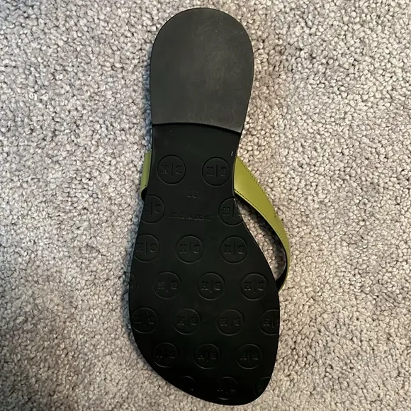 Bella Ha Italian homemade leather slip flop sandals in fern size 37