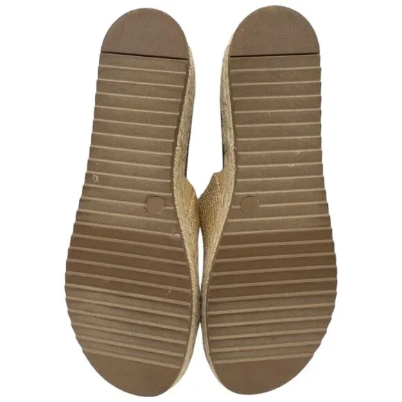 BELLA VITA SATARA Platform Woven Slip On Slide Sandals 12 Women's Tan