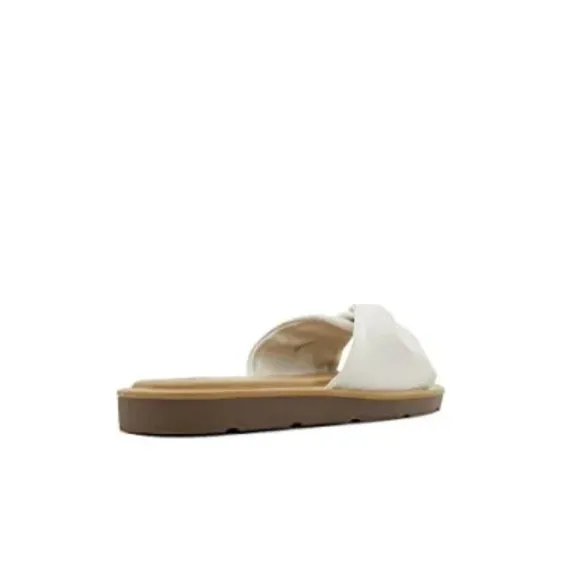 Billabong Malibu Flat Slide Sandals Ivory White