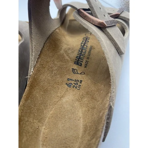 Birkenstock Arizona Sandals Unisex Brown Leather Vacay Size 10 US 41 EU New 5