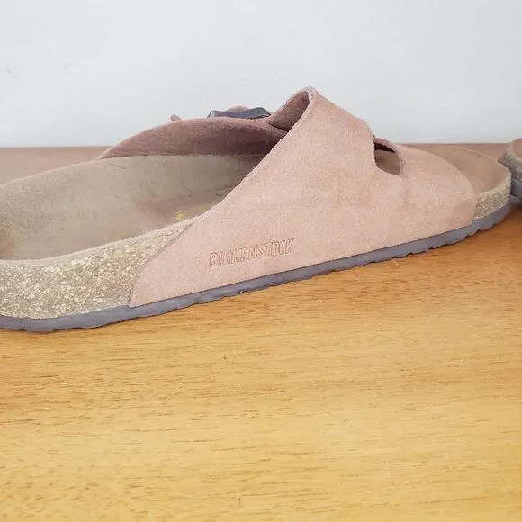 Birkenstock Beige Slide On Sandals Flip Flops Summer Unisex 41 Ladies 10 Mens 8